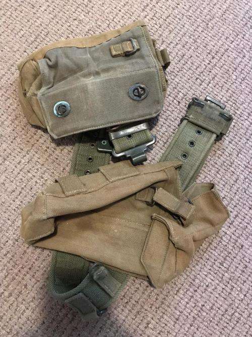 RHODESIAN WEBBING BELT-EXTENDED LENGTH 100CM WITH AMMO & RADIO POUCH