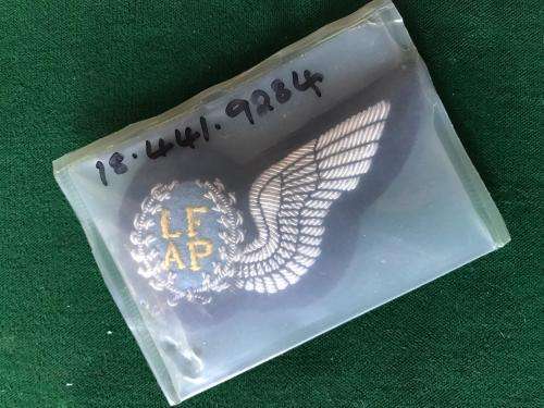 SAAF AIR PHOTOGRAPHER SILVER WIRE EMBROIDERED WING- STILL SEALED