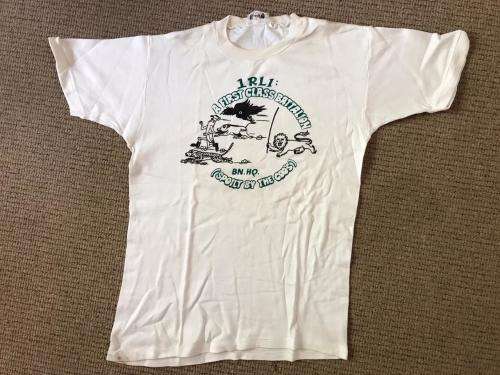 RHODESIAN LIGHT INFANTRY ORIGINAL T SHIRT WITH MONOGRAM LABEL-SIZE LARGE-MEASURES 55CM ARMPIT TO ARM