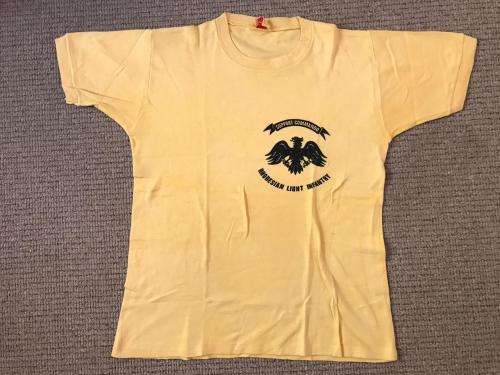 RHODESIAN LIGHT INFANTRY T SHIRT-SIZE MEDIUM-MEASURES 55 CM ARMPIT TO ARMPIT-LABELLED MONOGRAM