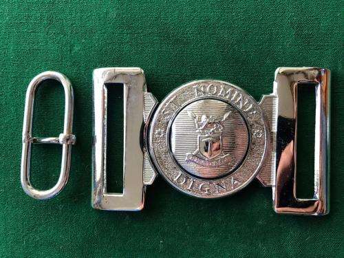 RHODESIAN INTELLIGENCE CORPS STABLE BELT BUCKLE-NEVER USED -REUTELER MAKERS MARKINGS