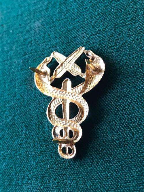 SA MEDICAL SERVICES BIMETAL BREAST BADGE-WORN BY ADMIN PERSONNEL- 3 PINS