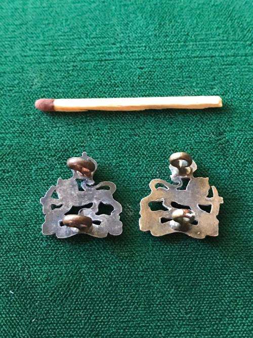 SOUTHERN RHODESIA STAFF CORPS OFFICERS MESS DRESS COLLAR BADGE PAIR-LUGS INTACT