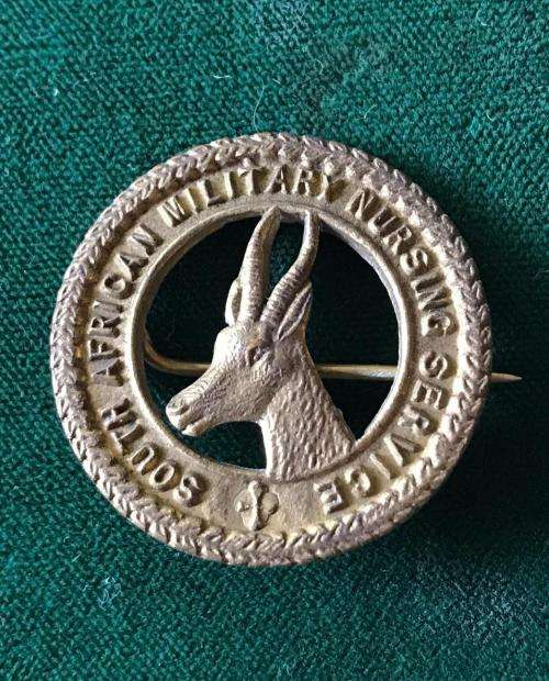 SA MILITARY NURSING SERVICES CAP BADGE-WORN 1915-1939-BRASS STICK PIN