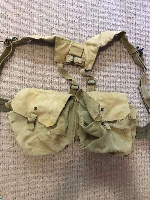 RHODESIAN WEBBING-PADDED YOKE WITH SKELETON KIT,BELT,AMMO AND RADIO POUCH-EXTENDED LENGTH ON BELT IS