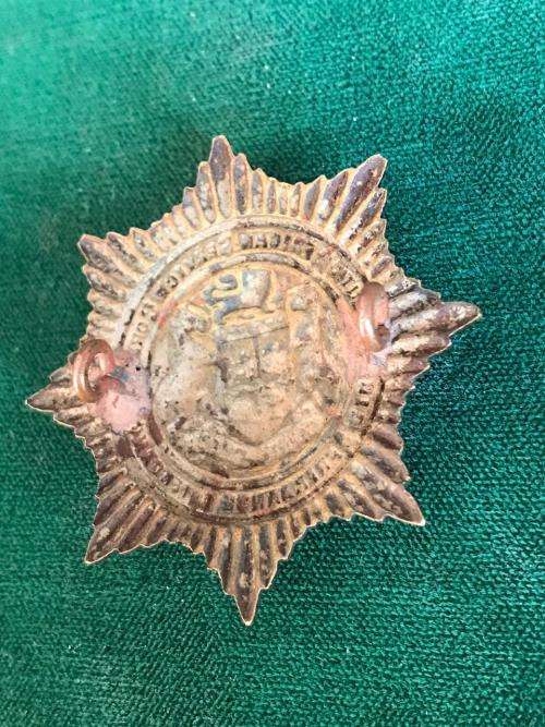SA SERVICE CORPS CAP BADGE WITH Z- WW1 PERIOD-MEASURES 40X45 MM-2 LUGS-1916-1922