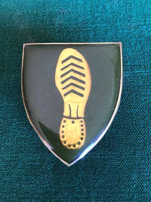 SADF EQUESTRIAN CENTRE TRACKER CLASS 3 (IN GREEN) PROFICIENCY BADGE-APPROVED IN 1982- 2 PINS