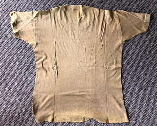 RHODESIAN T SHIRT WITH MONOGRAM MAKERS LABEL-SIZE EXTRA LARGE-MEASURES 60 CM ARMPIT TO ARMPIT-COMES