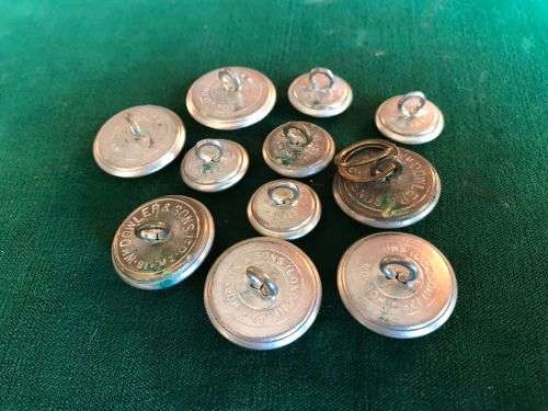 ROYAL NATAL CARBINEERS WHITE METAL TUNIC BUTTONS-WORN FROM 1936- 11 IN TOTAL-SOLD TOGETHER