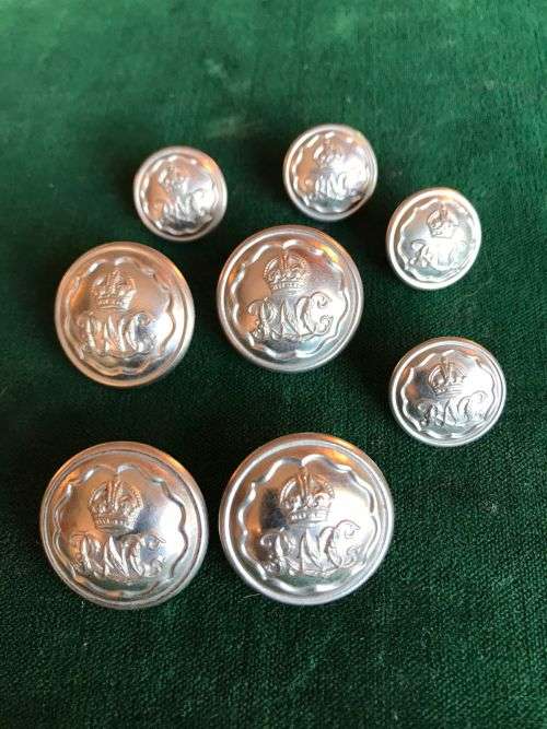 ROYAL NATAL CARBINEERS WHITE METAL TUNIC BUTTONS-WORN FROM 1936- 8 IN TOTAL-SOLD TOGETHER