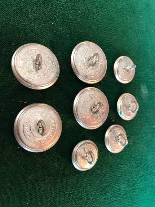 ROYAL NATAL CARBINEERS WHITE METAL TUNIC BUTTONS-WORN FROM 1936- 8 IN TOTAL-SOLD TOGETHER