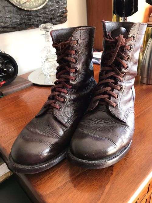 PAIR OF SIZE 9 ARMY BOOTS-STILL FAIR CONDITION