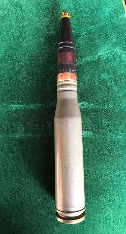 30 MM ROUND- HEIGHT 23.5 CM- INERT- ITEM ONLY FOR DISPLAY PURPOSES