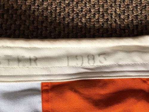 OLD SA STORM FLAG-POLYESTER -MEASURES 90 X 60 CM-VERY GOOD CONDITION-FLAG IS DATED 1983