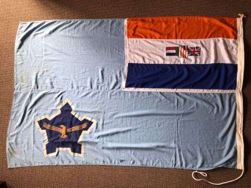 OLD SAAF FLAG -MEASURES 1,8 X 1,2 CM-GOOD CONDITION-POLYESTER-DATED 1987