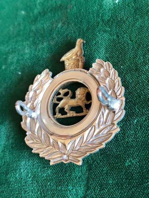 RHODESIAN CORPS OF ENGINEERS CAP BADGE-WORN MID 1970`S-1980- 2 LUGS