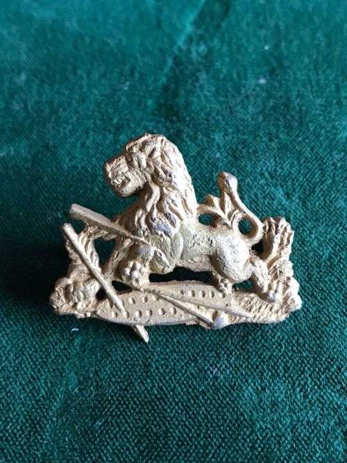 RHODESIA BSAP BRASS CAP BADGE-WORN 1953-1970`S- 2 LUGS