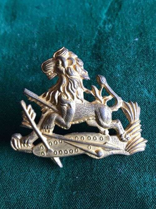 RHODESIA BSAP BRASS SHAKO BADGE-WORN 1953-1970`S- 2 LUGS