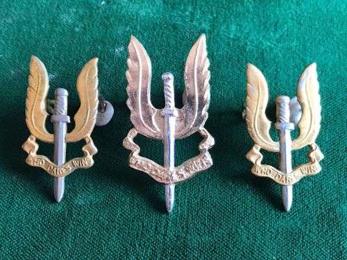 RHODESIA SAS ANODISED CAP AND COLLAR BADGES-1960`S-1980- LUGS COMPLETE