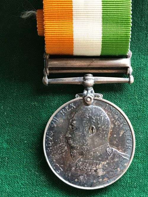 BOER WAR,FULL SIZE KSA NAMED TO 4974 PTE  M. COSTELLO R.L. DUBLIN FUS- 1901and 1902 CLASPS