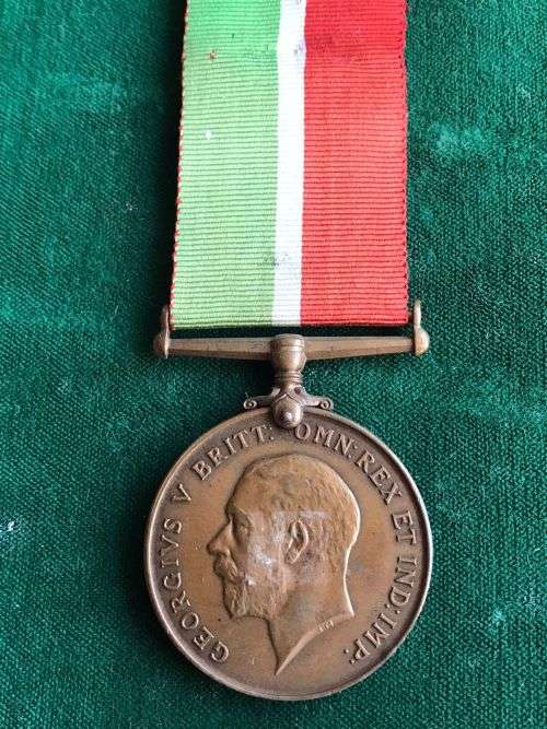 WW1 MERCANTILE MARINE WAR MEDAL-BRONZE-NAMED TO FREDERICK  C. LEONARD
