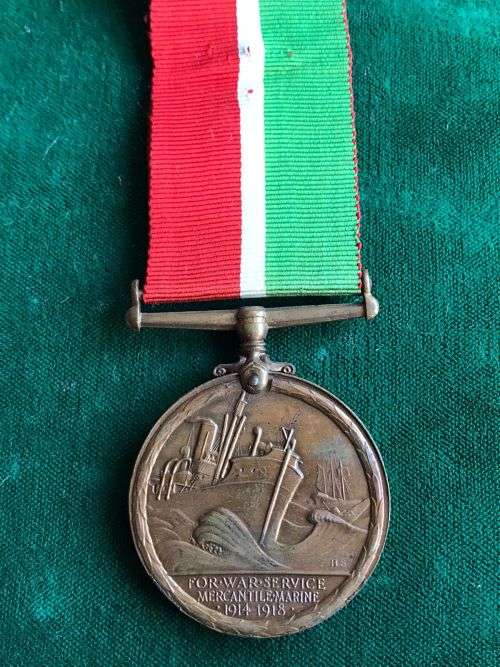 WW1 MERCANTILE MARINE WAR MEDAL-BRONZE-NAMED TO FREDERICK  C. LEONARD