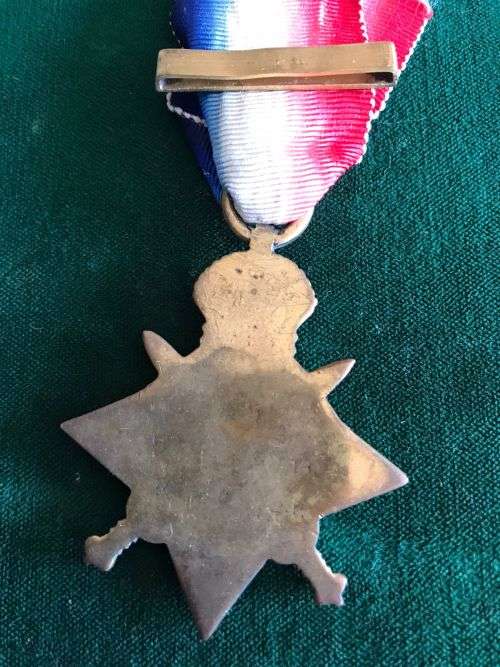 WW1 FULL SIZE 1914 STAR WITH 5TH AUG- 22ND NOV 1914-CLASP-THE NAME ON THE BACK IS UNRECOGNISABLE BUT