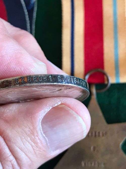 FULL SIZE NAMED WW2 MEDAL GROUP NAMED TO C288081 C VISAGIE