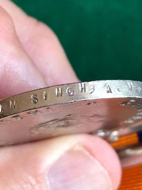 FULL SIZE INDIA GENERAL SERVICE MEDAL WITH JAMMU AND KASHMIR 1947-48 CLASP-NAMED TO 1058 HAV-CLK KAR