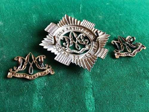WHITE METAL CAP BADGE FOR THE MARIST BROTHERS CADET CORPS-MEASURES 65X65MM-SOLD WITH THE 2 COLLARS I