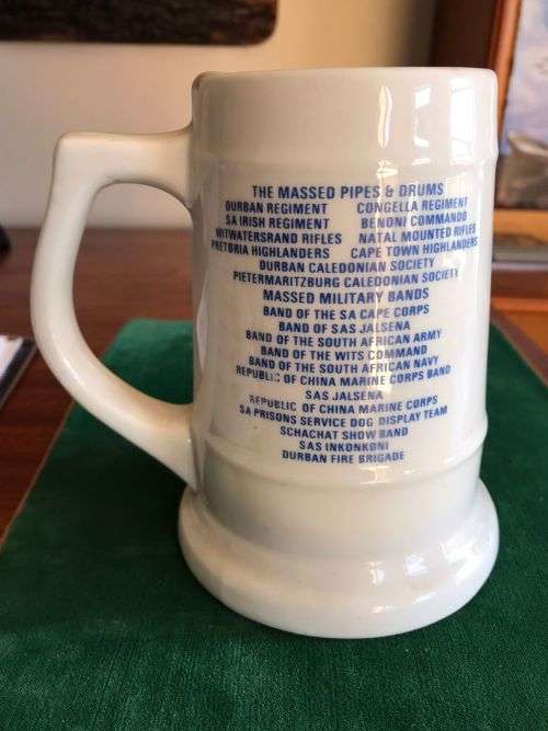 THE DURBAN TATTOO 1985 MUG-HEIGHT 14CM-GOOD CONDITION WITHOUT ANY DAMAGE