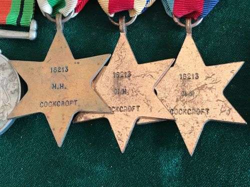 FULL SIZE MEDAL GROUP TO A SOUTH AFRICAN AND NAMED TO 16213 M.H. COCKROFT-THE EFFICIENCY MEDAL IS NA