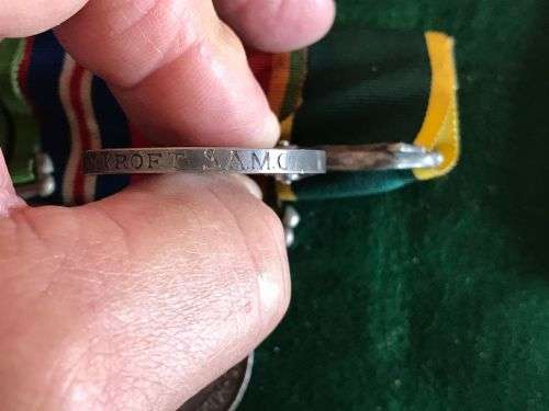 FULL SIZE MEDAL GROUP TO A SOUTH AFRICAN AND NAMED TO 16213 M.H. COCKROFT-THE EFFICIENCY MEDAL IS NA