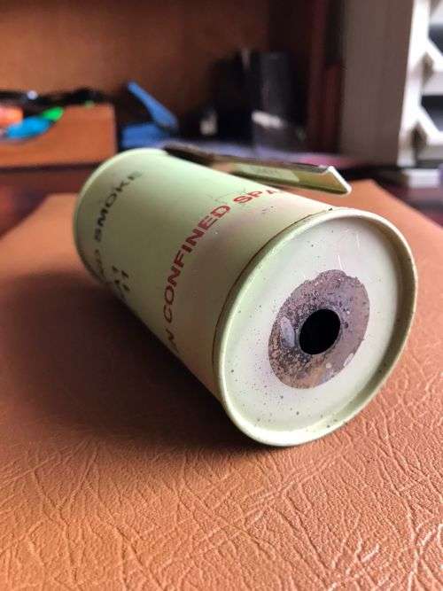 SADF PERIOD COLOURED (RED) SIGNAL, SMOKE GRENADE -INERT