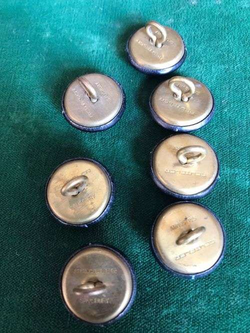 RHODESIA INTAF BUTTONS- 7 SOLD TOGETHER-DIAMETER 20 MM-REUTELER SALISBURY MAKERS MARK
