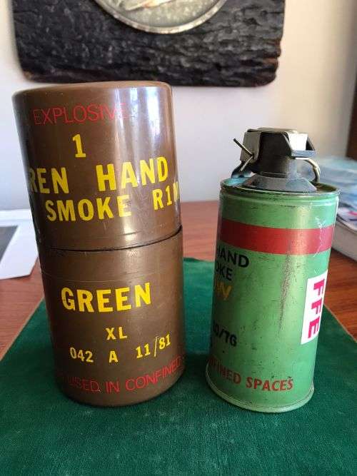 TEARGAS GRENADE WITH PLASTIC HOLDER-INERT