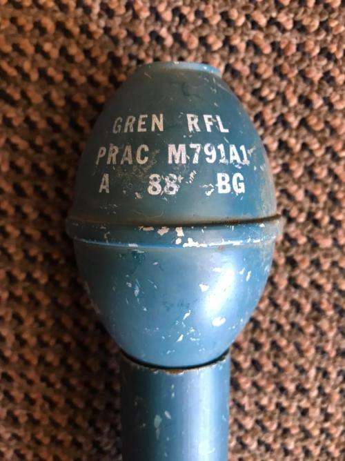 SADF PERIOD PRACTICE RIFLE GRENADE-MEASURES 30CM-DARK BLUE -EARLIER ISSUE