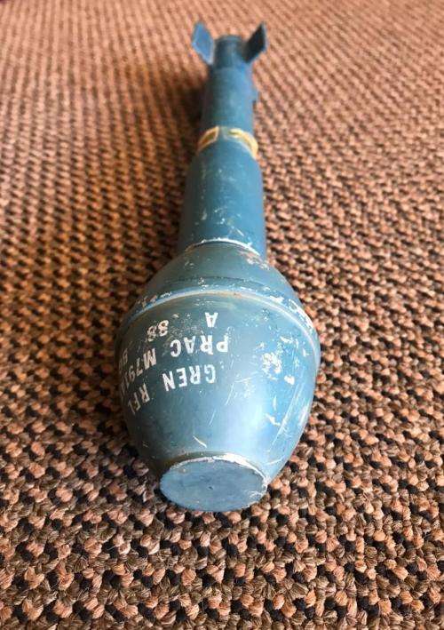 SADF PERIOD PRACTICE RIFLE GRENADE-MEASURES 30CM-DARK BLUE -EARLIER ISSUE