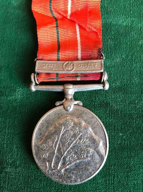 FULL SIZE SAINYA SEVA MEDAL 1960 AWARDED TO 6771241 N/K-CO CK. GEDA RA  M.A.M.C. COMES WITH HISTORY