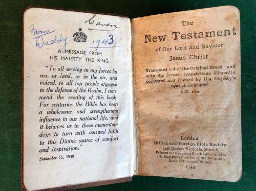 WW2 BIBLE ISSUED TO TROOPS