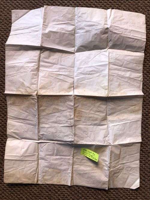 A PRINTED FINE GAUZE WATERPROOF MAP OF THE OPERATIONAL AREA-USED BY RENIER HUGO DURING OPS COOLIDGE-