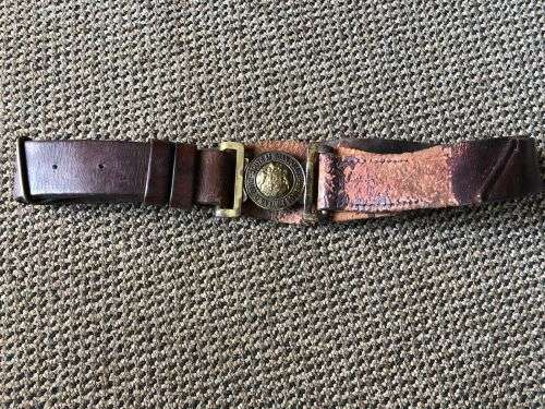 EARLY SA POLICE LEATHER BELT WITH BUCKLE-EXTENDED LENGTH 94 CM