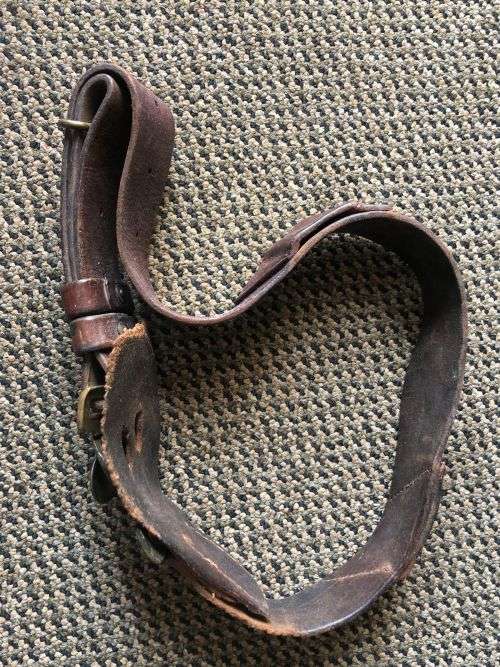 EARLY SA POLICE LEATHER BELT WITH BUCKLE-EXTENDED LENGTH 94 CM