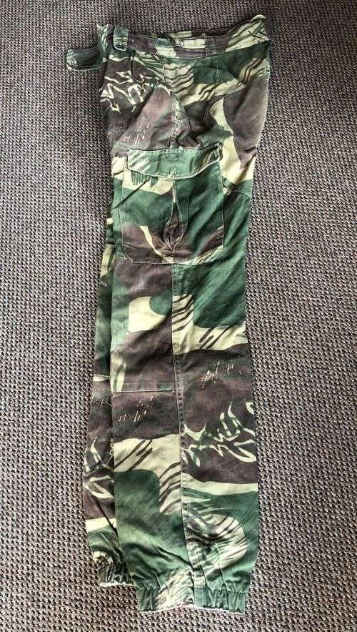 RHODESIAN CAMO PANTS-SIZE 32 WITH PIPE LENGTH OF 75 CM- CONDITION USED BUT GOOD