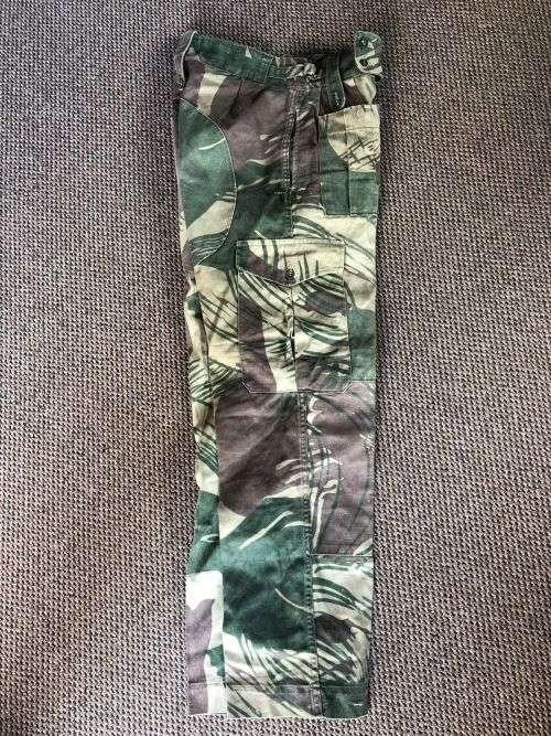 RHODESIA CAMO TROUSERS SIZE 30- PIPE LENGTH 74 CM-USED BUT GOOD CONDITION