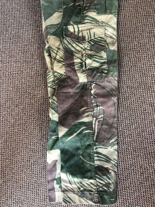RHODESIA CAMO TROUSERS SIZE 30- PIPE LENGTH 74 CM-USED BUT GOOD CONDITION