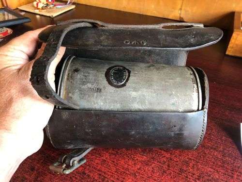 BOER WAR PERIOD VICTORIAN SOLDIERS CANTEEN (DATED 1901)LEATHER CASE MARKED CG FOR GOVERNMENT +ARMY A