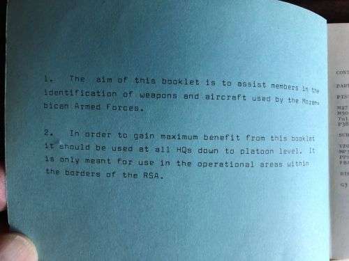 RHODESIAN INTELLIGENCE CORPS, HANDBOOKS ON FOREIGN WEAPONS (ALSO USED BY THE MOZAMBIQUE ARMED FORCES