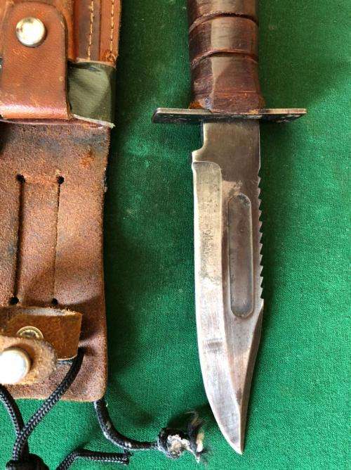 KABAR MK2 KNIFE WITH JAPAN MAKERS STAMP-CIRCA- 1970`S-OVERALL LENGTH 243MM
