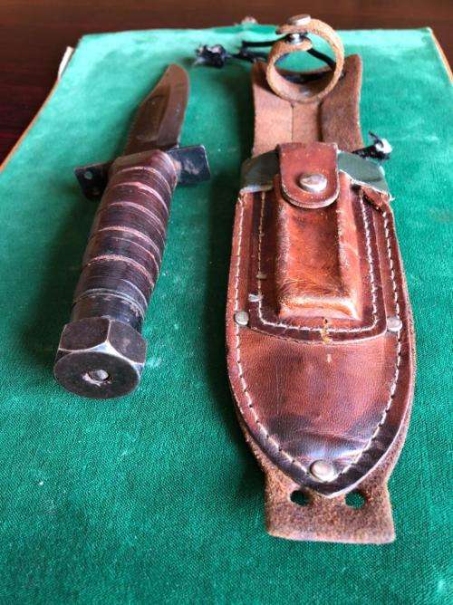 KABAR MK2 KNIFE WITH JAPAN MAKERS STAMP-CIRCA- 1970`S-OVERALL LENGTH 243MM